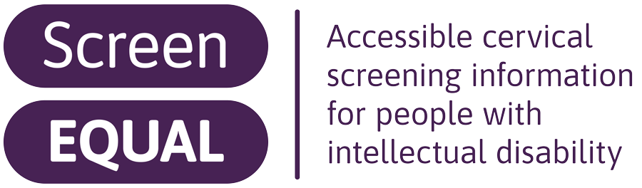 ScreenEQUAL_LogoMain_withTagline_Plum ScreenEQUAL logo Accessible cervical screening information for people with intellectual disability